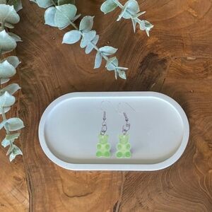 Handmade‎ green gummy bear earrings